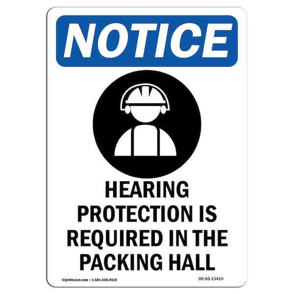 OSHA, Hearing Protection, 5in X 3.5in, 10PK, 3.5" W, 5" H, Portrait, PK10, OS-NS-D-35-V-13419-10PK